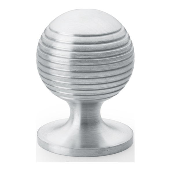 AW832-32-SC • 32mm • Satin Chrome • Alexander & Wilks Caesar Cupboard Knob on Round Rose